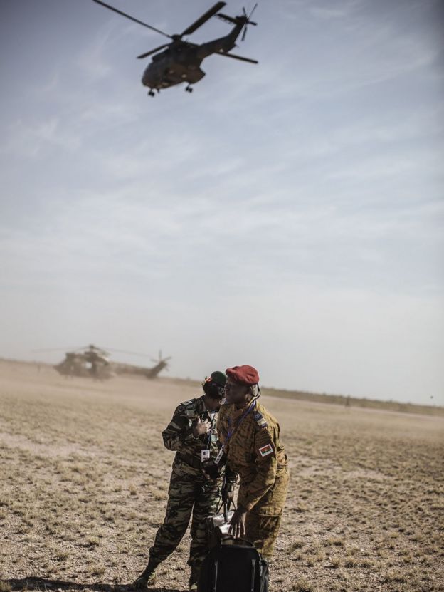 Soldiers and helicopters taking part the African Standby Force exercises in South Africa - October 2015