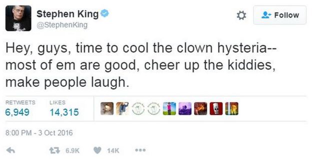 Stephen King'in tweeti