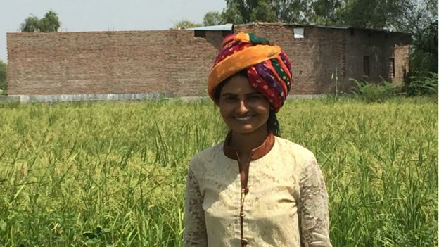 Rimppi standing in her field