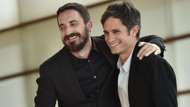 ablo Larrain junto al actor Gael Garcia Bernal