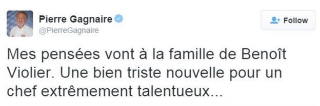 Tweet by Pierre Gagnaire