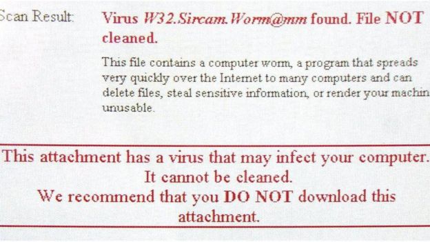 Aviso de detección de virus