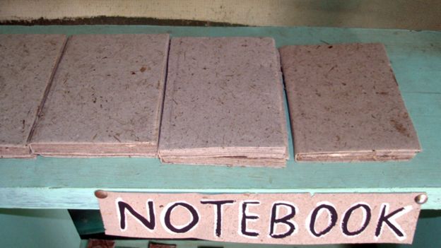 A notepad made from elephant dung