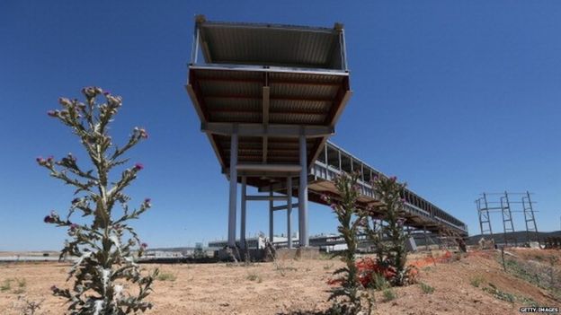 A partially complete walkway at Ciudad Real airport (July 2012)