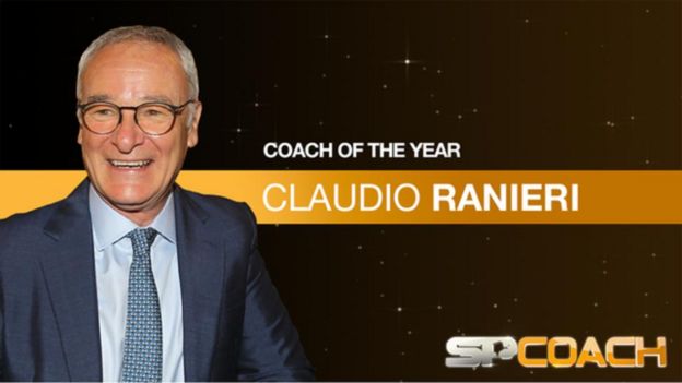 Kocha wa Leicester Claudio ranieri alishinda tuzo ya kocha bora wa mwaka Uingereza