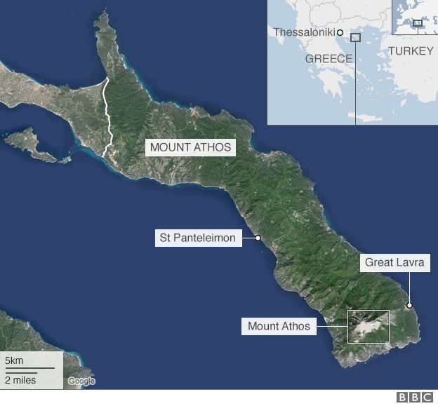 Mount Athos map