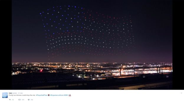 Los drones que iluminaron el cielo de Houston durante el Super Bowl