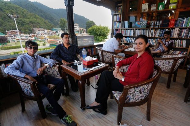 Tourists at Gulshan Books cafe