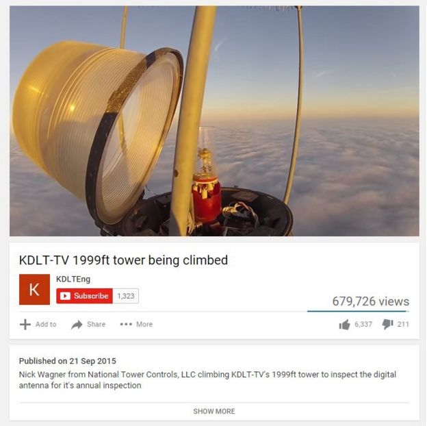 The KDLT Tower video on YouTube