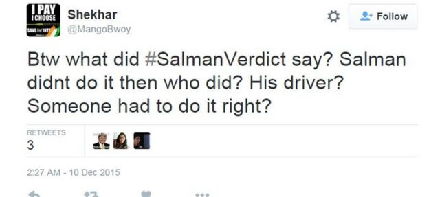 Btw what did #SalmanVerdict say? Salman didnt do it then who did? His driver?Someone had to do it right?