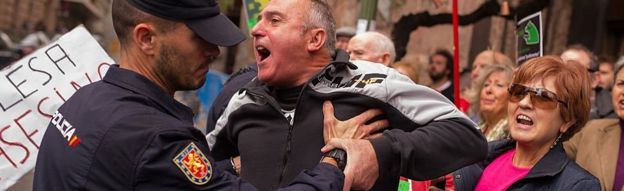 Protesta en 2014 en Madrid, Spain