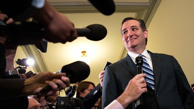 Ted Cruz talks to reporters at the US Capitol