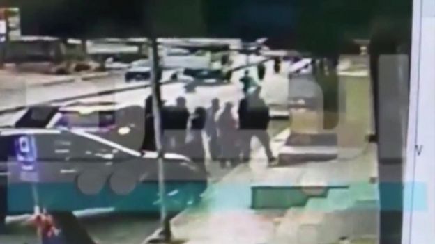 Screengrab of CCTV video appearing to show abduction of two children in Beirut on 6 April 2016