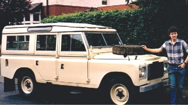 Simon Collins with his first Land Rover