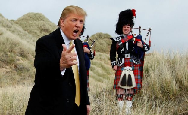 Donald Trump en Escocia.