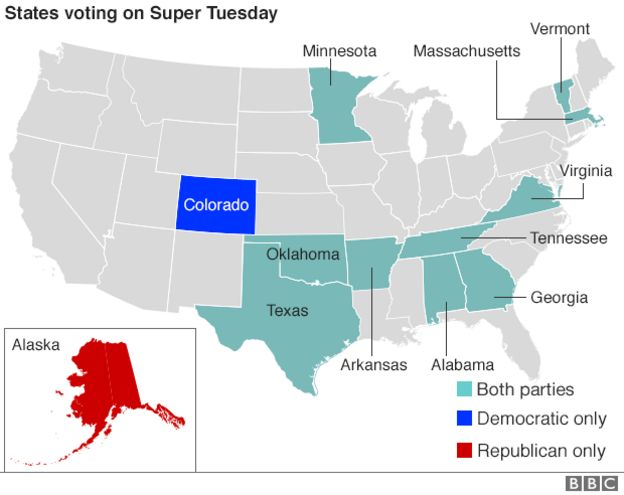 Super Tuesday map