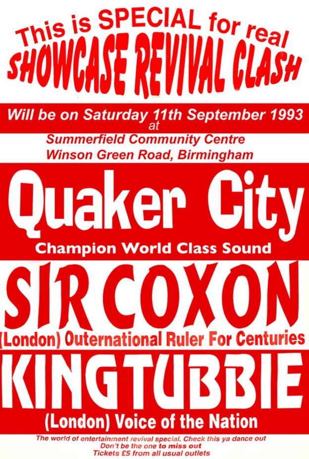 Poster for the Showcase Revival Clash at Summerfield Community Centre, Birmingham