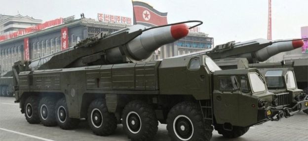 A Musudan missile on display at a military parade in North Korea (2010)