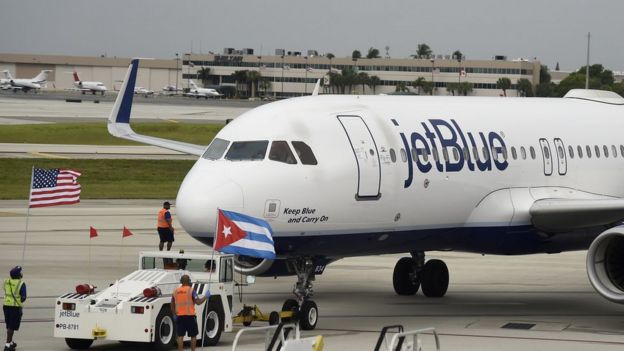 Avión estadounidense en La Habana