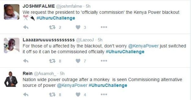 Tweets mocking President Kenyatta