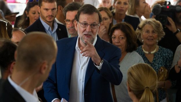 Spanish Prime Minister Mariano Rajoy votes in Madrid