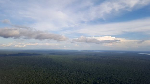 Vista aérea da cidade de Tabatinga, no Amazonas