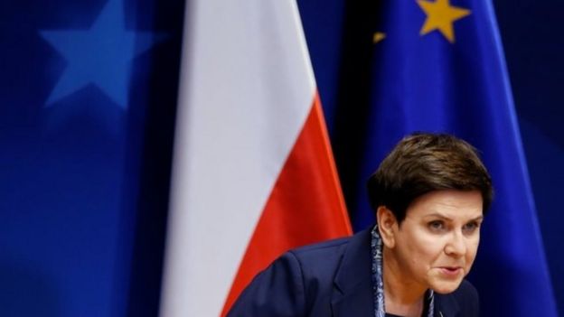 Polish Prime Minister Beata Szydlo at an EU summit in Brussels. Photo: 9 March 2017