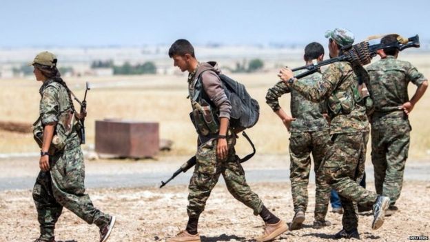 Kurdish YPG fighters in northern Syria, June 2015