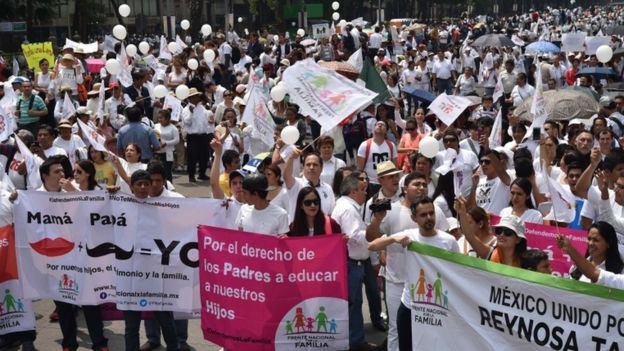 Marcha contra el matrimonio igualitario.