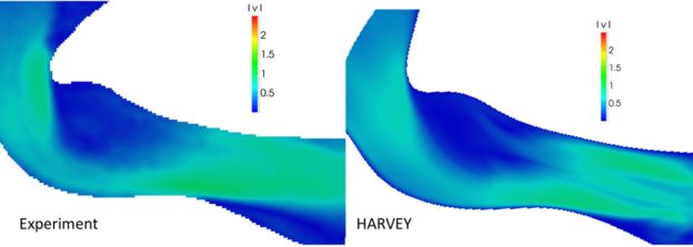 graphic comparing physical and simulated flow