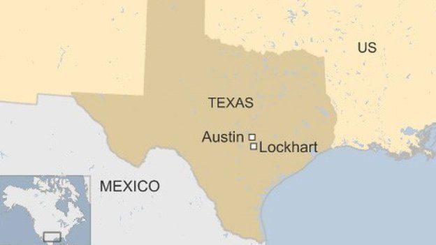 Map of Texas showing Austin and Lockart