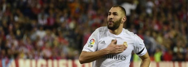 Karim Benzema celebrating a goal