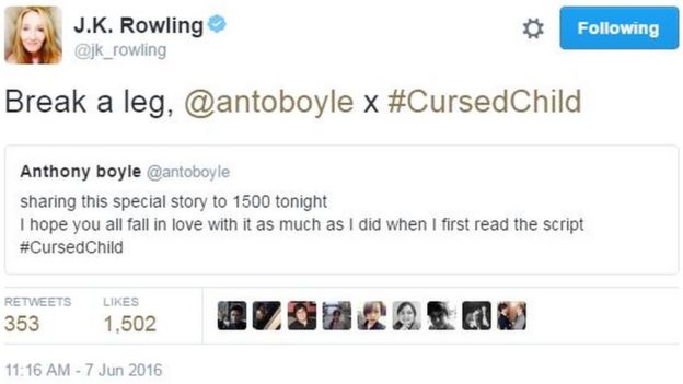 JK Rowling tweet