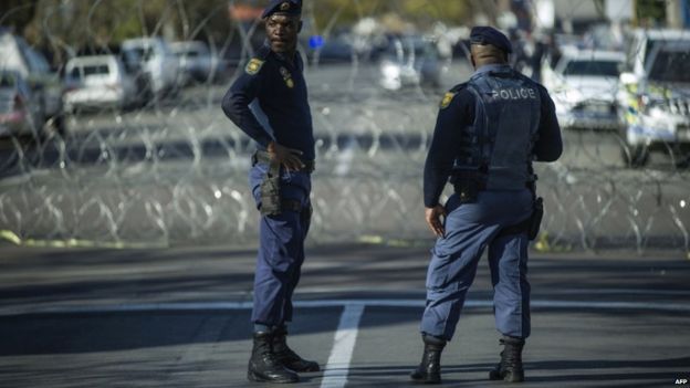 Police outside court in Polokwane