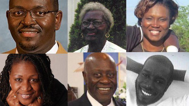 The victims: Rev Clementa Pinckney, Susie Jackson, Rev Sharonda Singleton, Tywanza Sanders, Rev Daniel Simmons, Depayne Middleton-Doctor