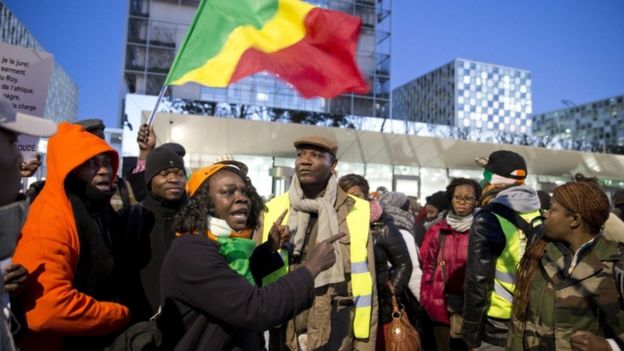 Gbagbo supporters at the ICC to back the former president, 28 Jan