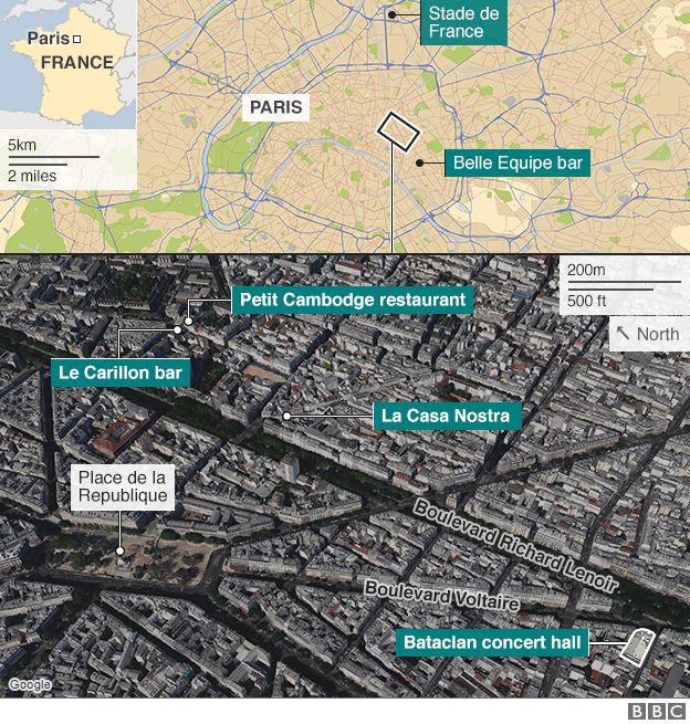 Sites of Paris attacks graphic