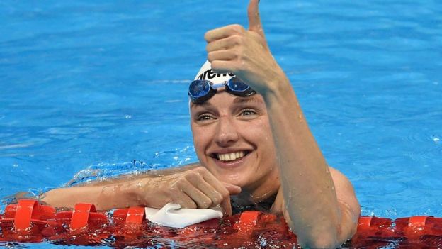 Katinka Hosszu celebra su triunfo en la final de los 400 metros combinados de Río 2016.