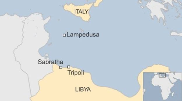 Italy/Libya map