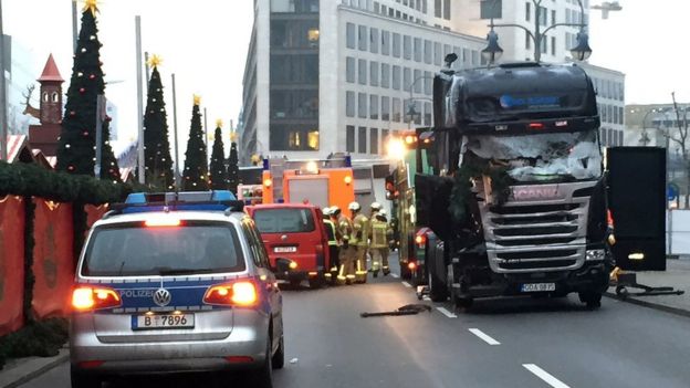 El camión con el que se cometió el ataque en Berlín.