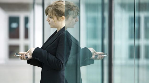 A woman using a smartphone