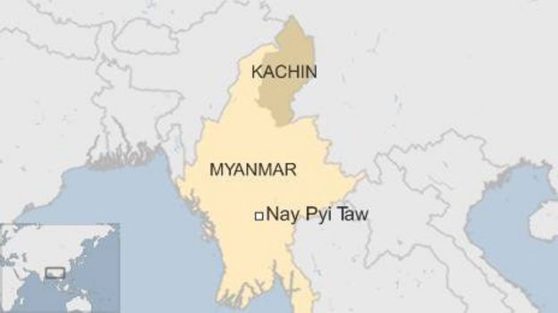 Map showing Kachin State