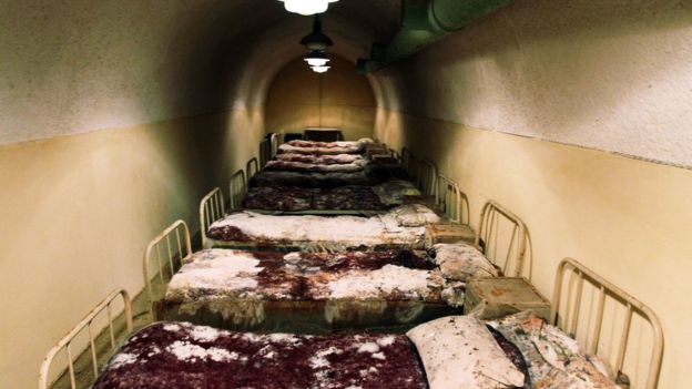 Hoxha guards' tunnel with old beds - file pic