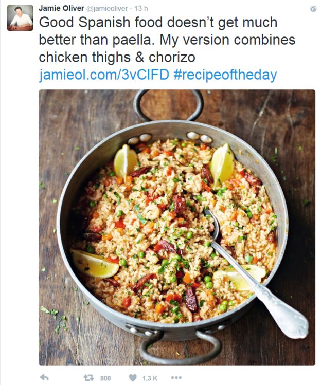 Jamie Oliver compartió su receta de paella
