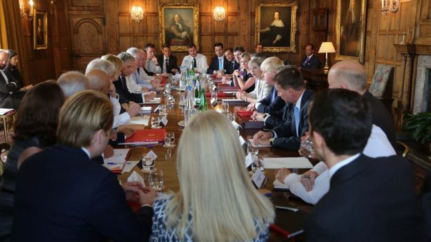 British Prime Minister Theresa May holds a cabinet meeting