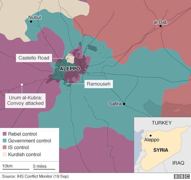 Aleppo and surrounding area map