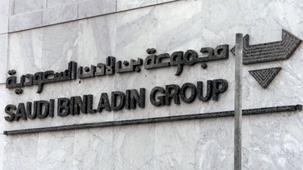 Logo of the Saudi Binladin Group on their headquarters in Jeddah (file)