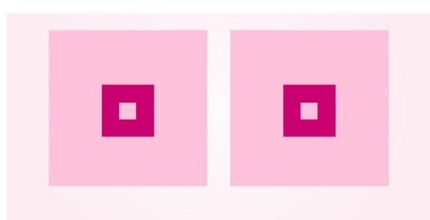 Screen grab from open letter from Cancerfonden to Facebook with two pink squares representing women breasts
