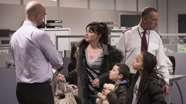 Hayley Squires (centre) in I, Daniel Blake