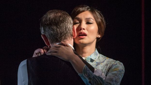 Gemma Chan and John Simm in The Homecoming